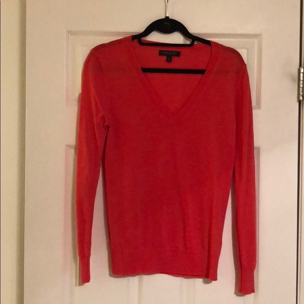 Banana Republic V-Neck Sweater, Pink - Size S